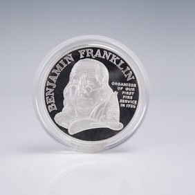 1993-P Ben Franklin Firefighters Proof Silver Medal