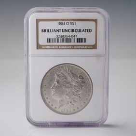 1884-O Morgan Silver Dollar Brilliant Uncirculated NGC Graded