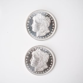 2pc Highland Mint Morgan Silver 1/2 Troy Ounce Coins