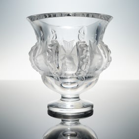 Lalique France Dampierre Molded Crystal Vase
