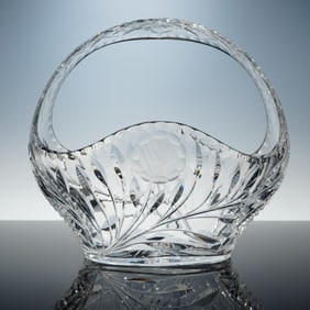 A Mid-to-Late 20th Century Lead Crystal Decorative Basket