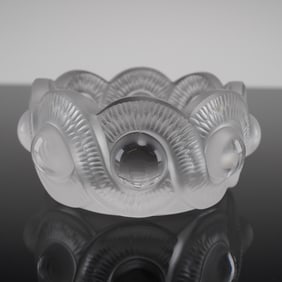 A Lalique France Gao Frosted Crystal Bowl or Ashtray