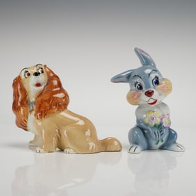 A Pair of Wade Porcelain Disney Figurines, Lady and Thumper