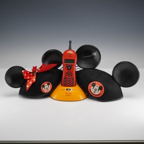 3pc Disney Mickey Mouse Ears and Telephone, Annette Funicello Signed
