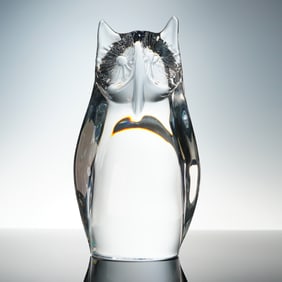 Daum Crystal Figurine, Owl