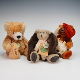 3pc Teddy Bears, Including Boyds and Hermann