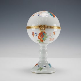 Raynaud Limoges Porcelain Stemmed Ball Box