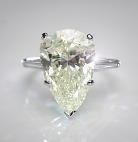 6.25ct Pear Cut Diamond Platinum Ring