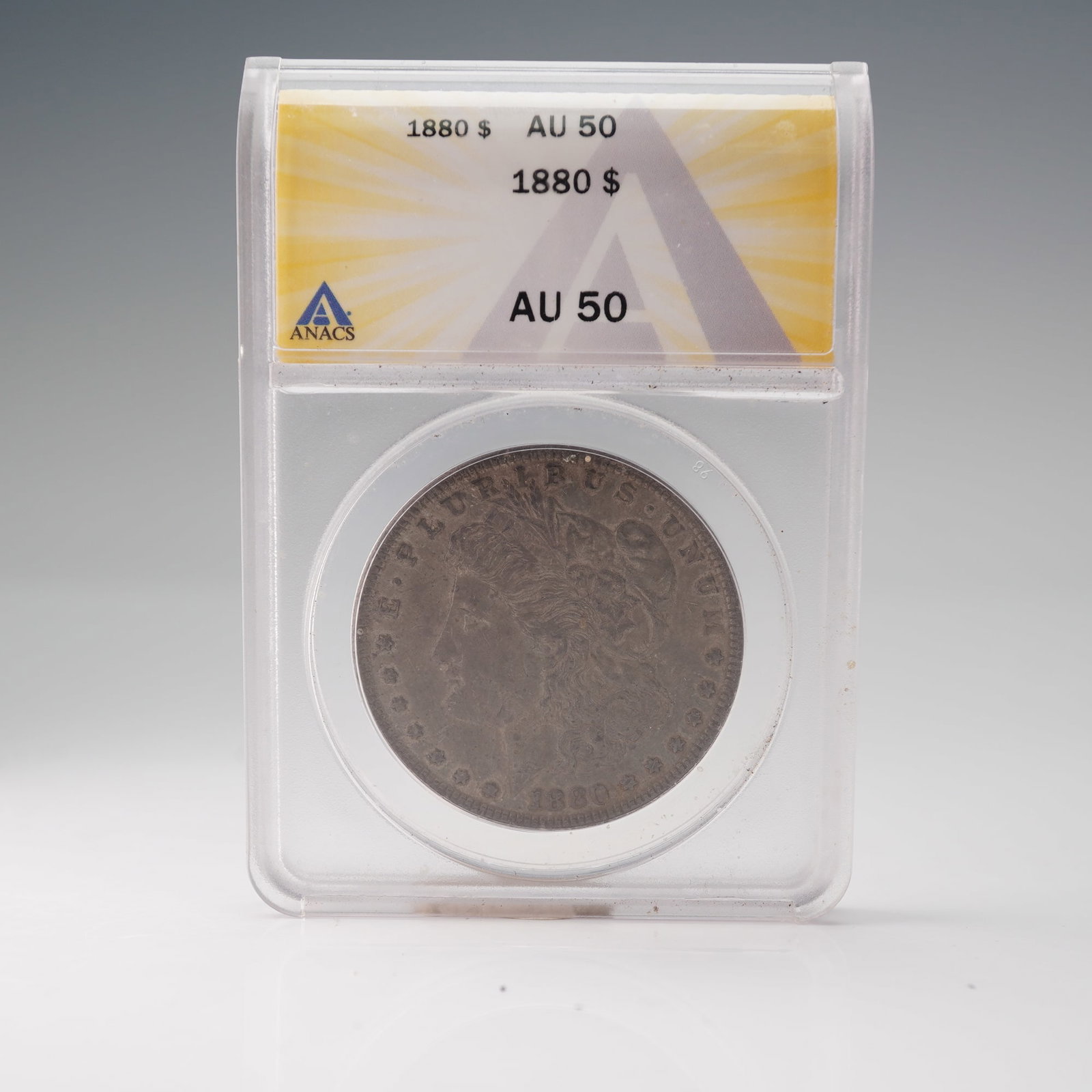 1880 Morgan Silver Dollar ANACS Graded AU-50 Coin (1 of 3)