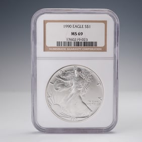 1990 American Silver Eagle Dollar NGC Graded MS69