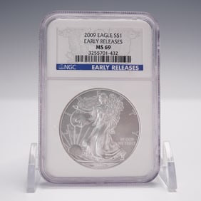 2009 Silver American Eagle 1 Dollar NGC Graded MS69 Early Releases