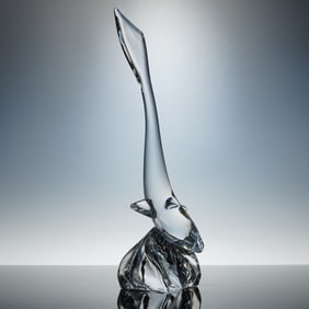 Daum France Crystal Dolphin Sculpture