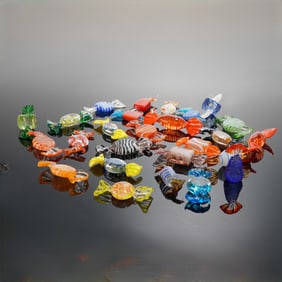 26pc Art Glass Wrapped Candy Figurines
