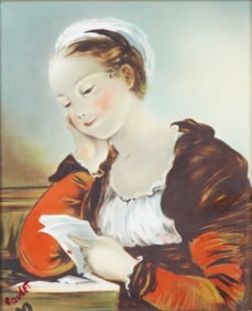 Rosenthal Hand-Painted Porcelain Plaque, Fragonard The Letter