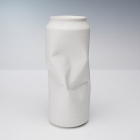 Rosenthal Do Not Litter Porcelain Crushed Can Vase