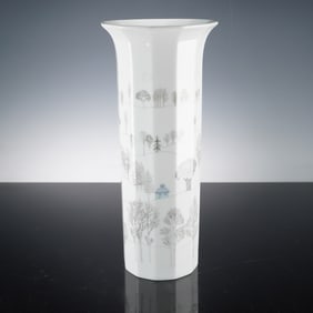 Rosenthal Porcelain Flower Vase, Winter Journey
