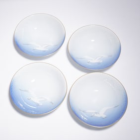 A Collection of 4 Bing & Grondahl Seagull Porcelain Bowls