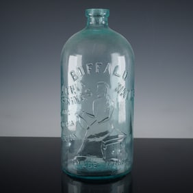 Antique Buffalo Lithia  Water Glass Bottle