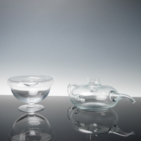 2pc Krosno Wine Enthusiasts Glass Wine Aerator and Covered Bowl