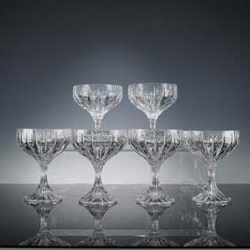 6pc Mikasa Park Lane Crystal Champagne Glasses