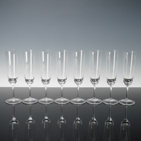 8pc Riedel Fluted Champagne Glasses, Monaco