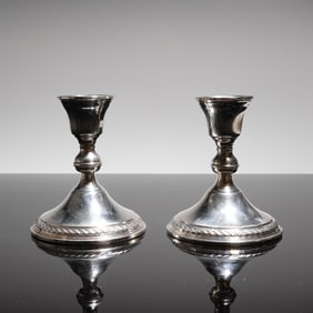 A Pair of Preisner Sterling Weighted Candlesticks Model 724