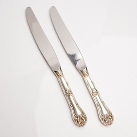 Towle Old Master Sterling Silver Dinner Knives (Pair) w/ Stainless Blades