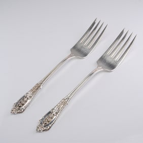 A Pair of Wallace Grande Baroque Sterling Silver Forks