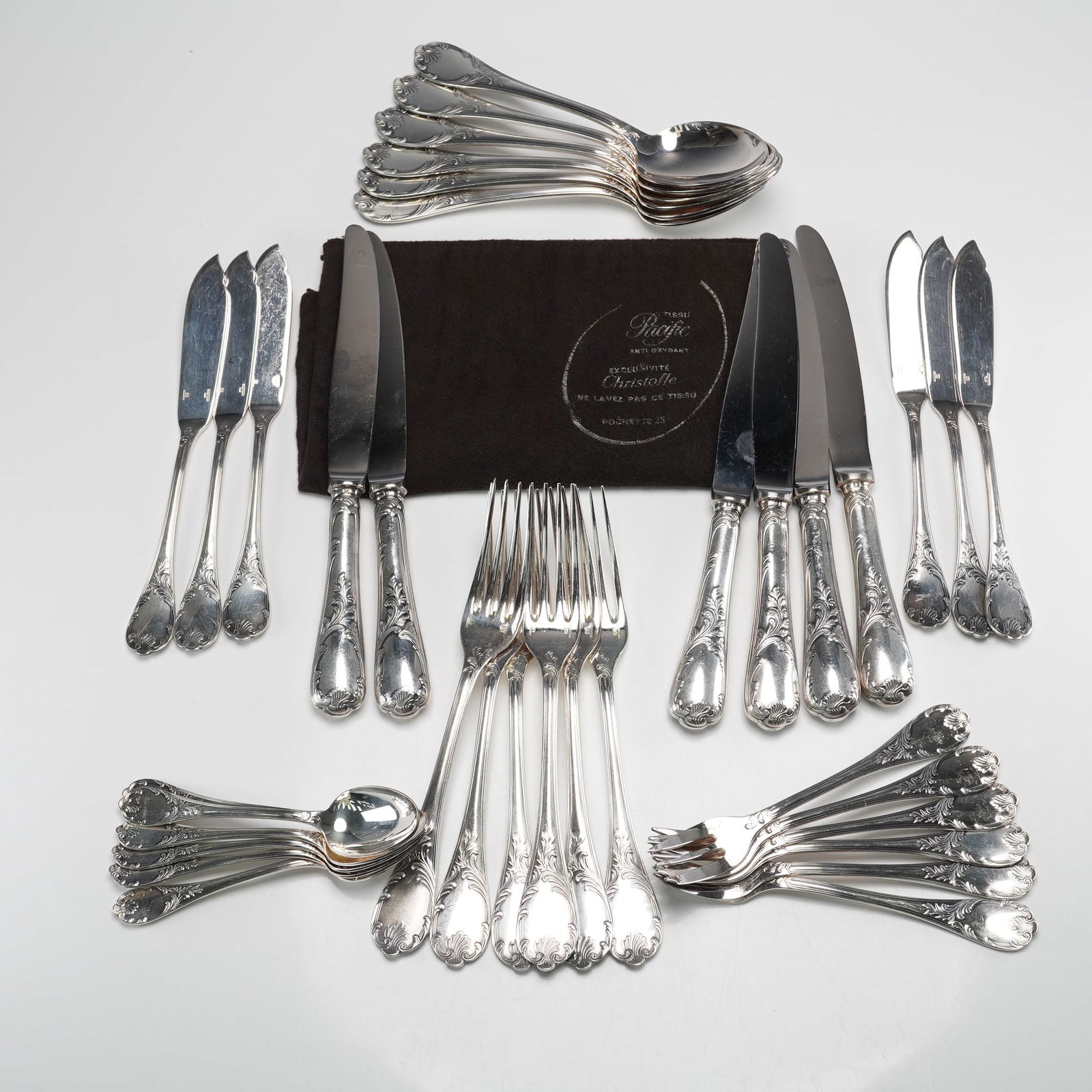 A Set of 36 Christofle Silver Plated Marly Flatware (1 of 5)