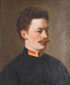 19th Century Original Oil on Canvas, Portrait of a Prussian Officer