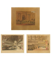 3pc 19th-Century Aquatint Engravings of the Coronation of George the IV