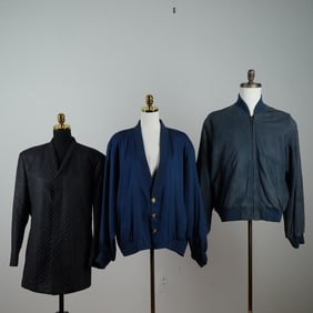 3pc Coach, Genelli, and Masatomo Leather and Silk Jackets