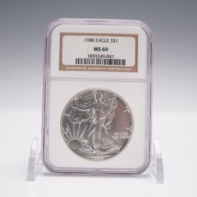 1988 Silver American Eagle 1 Dollar NGC Graded MS69