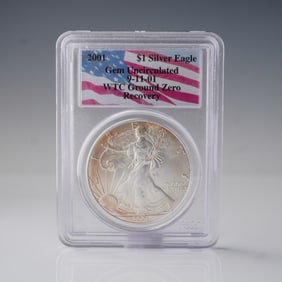 2001 American Silver Eagle WTC Ground Zero Recovery PCGS Graded