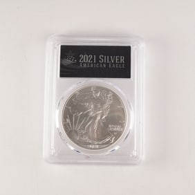 2021 American Silver Eagle Type 2 Dollar Coin PCGS graded MS70
