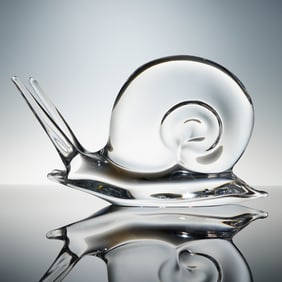Daum Crystal Figurine, Large Snail