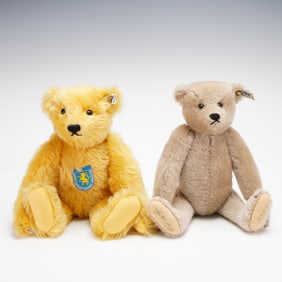 2pc Signed Steiff Teddy Bears