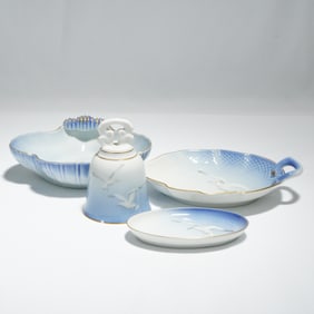 A Group of Four Bing & Grondahl Seagull Porcelain Items