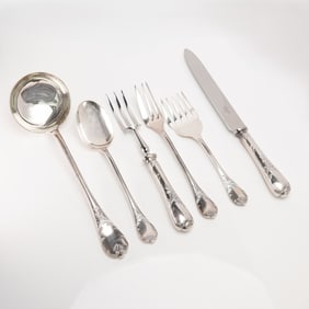 Six Pieces of Christofle Marly Silver-Plate Flatware