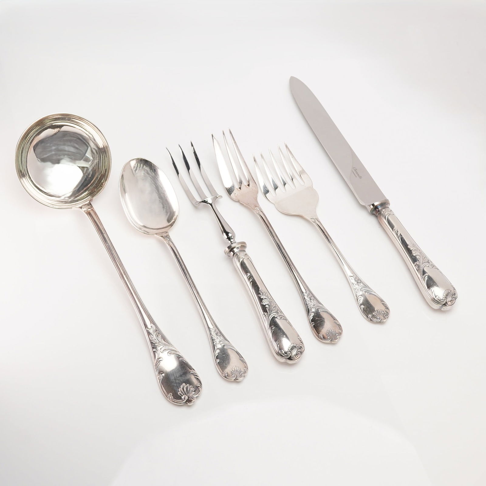 Six Pieces of Christofle Marly Silver-Plate Flatware (1 of 4)