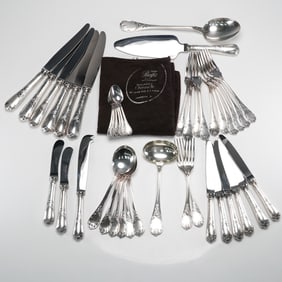A Set of 42 Christofle Silver-Plated Marly Flatware