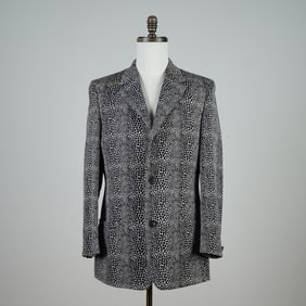 Gianni Versace Men's Blazer, Black and White Patterned