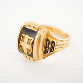 14K Yellow Gold St. G 1954 Enamel Class Ring