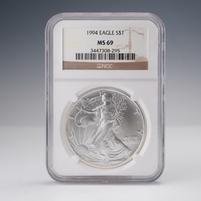 1994 American Silver Eagle Dollar Coin NGC Graded MS 69
