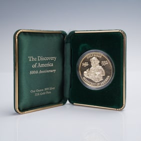 1992 Columbus 500th Anniversary The Discovery of America, 22k Gold Plated