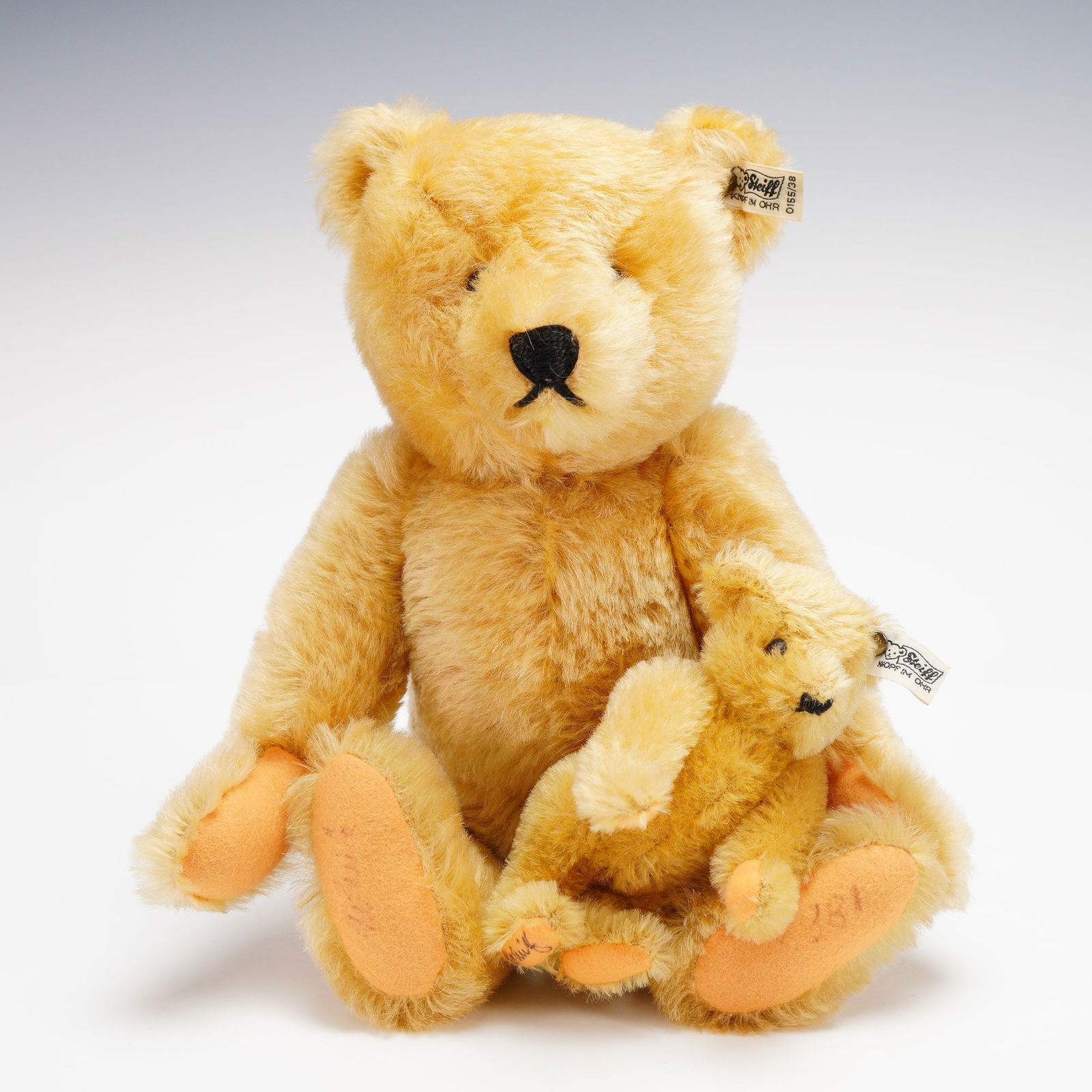 Signed Steiff Teddy Bear, Mama Bear with Baby (1 of 5)