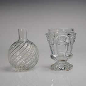 Two Piece Baccarat Crystal Decanter and Beaker Lot