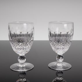 A Pair of Waterford Crystal Colleen Short Stem Claret Wine Glasses
