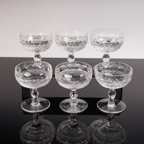 Coll. of 6 Waterford Cryst. Colleen Pattern Champagne Coupe Cocktail