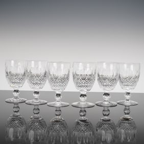 Six Waterford Crystal Colleen Short Stem Claret Wine Glasses